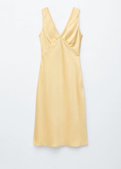 V-Neck Slip Midi Dress