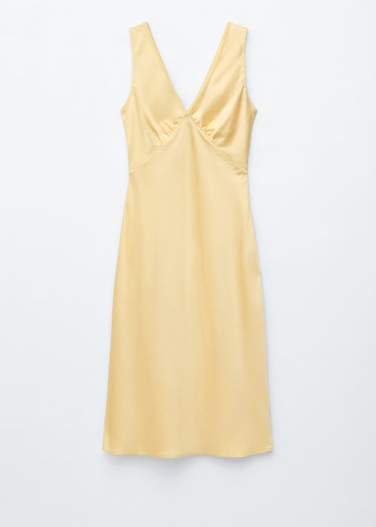 V-Neck Slip Midi Dress