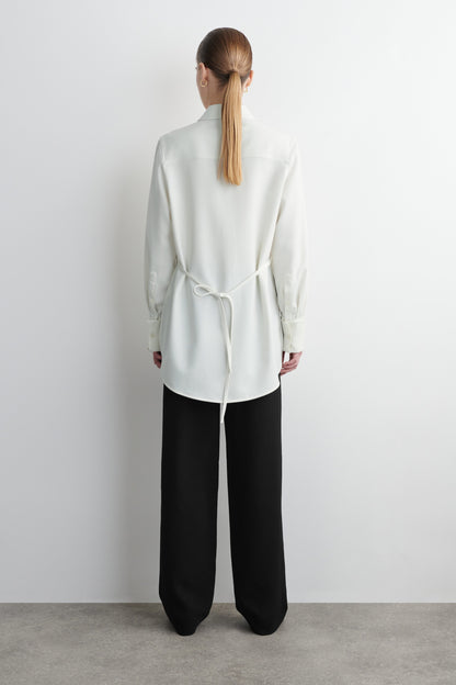 Wool-Blend Tuxedo Shirt