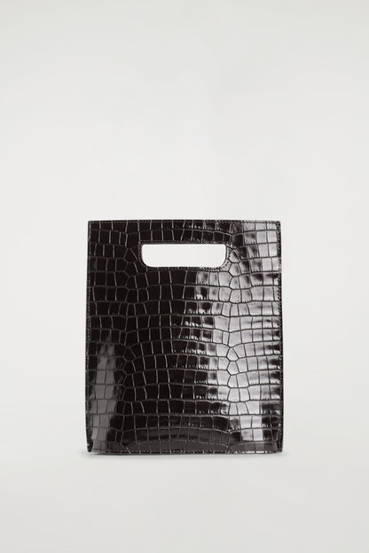 Folio Mini Croc-Effect Leather Bag
