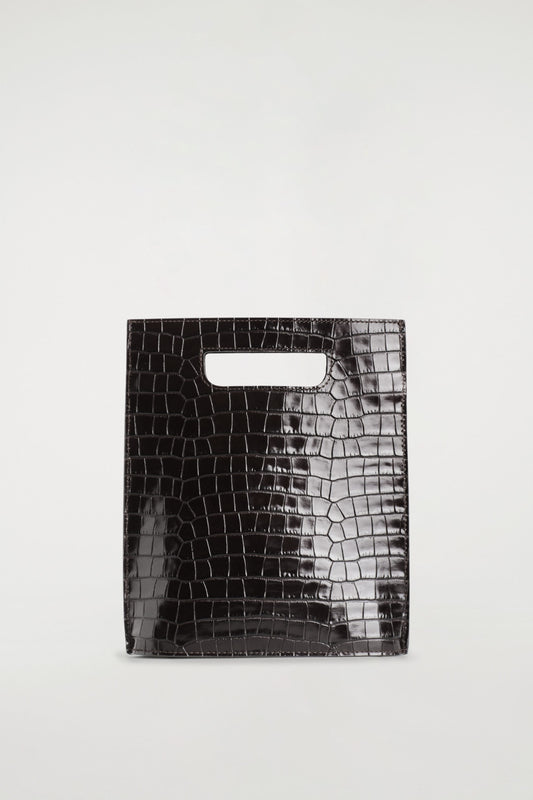 Folio Mini Croc-Effect Leather Bag