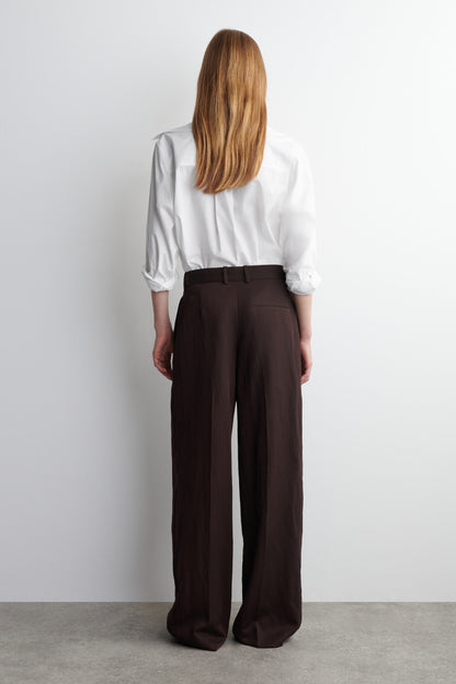 Relaxed Fluid Wide-Leg Trousers