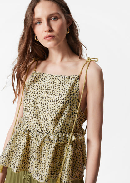Peplum-Frill Strap Top