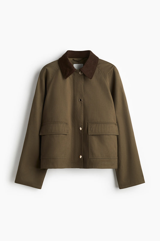 Corduroy-collar jacket