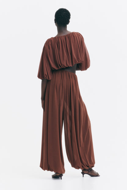 Draped balloon trousers