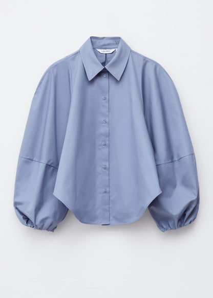 Voluminous Balloon-Sleeve Blouse