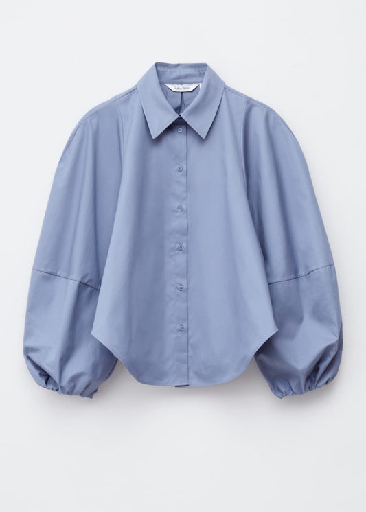 Voluminous Balloon-Sleeve Blouse