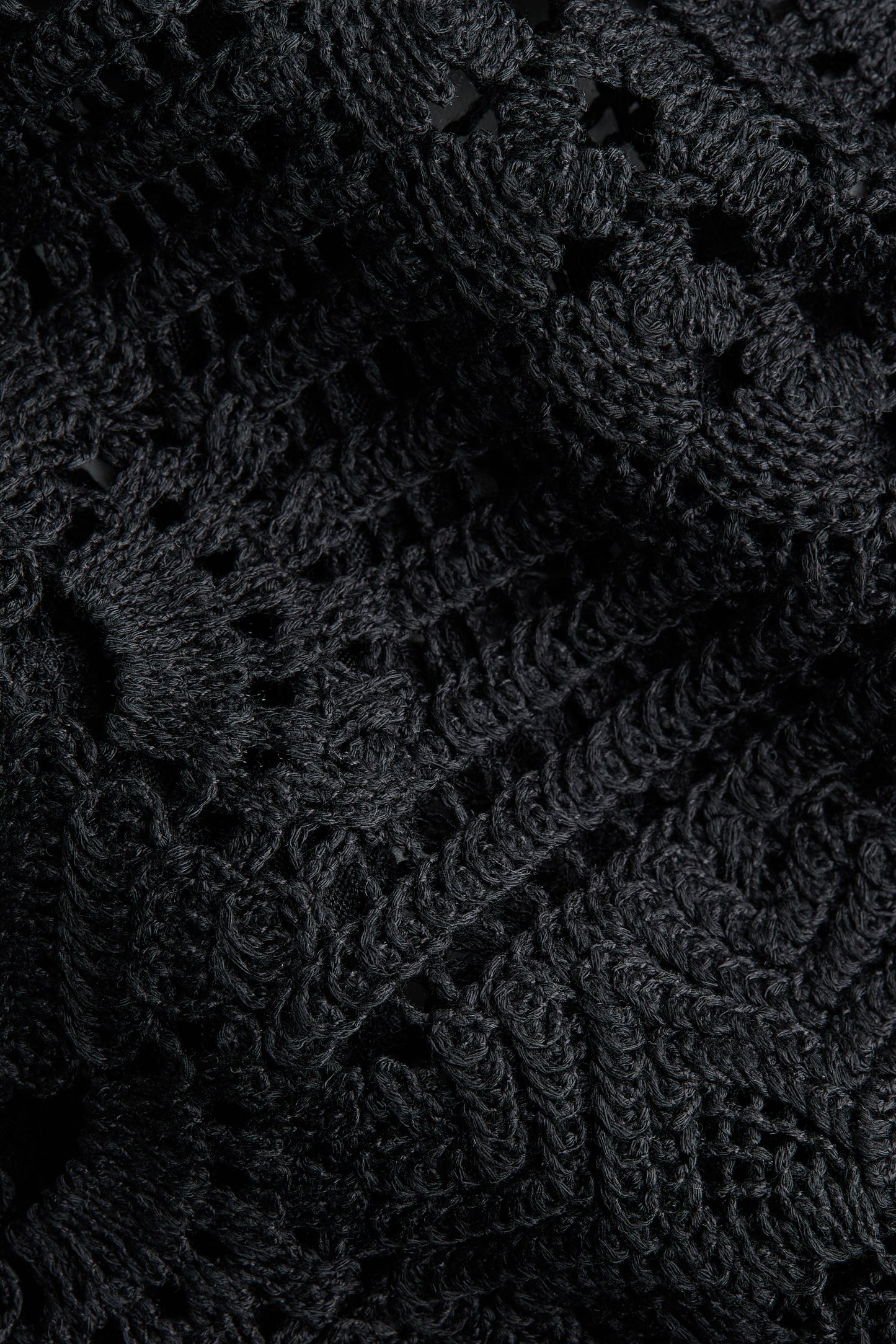 Crochet-look peplum top