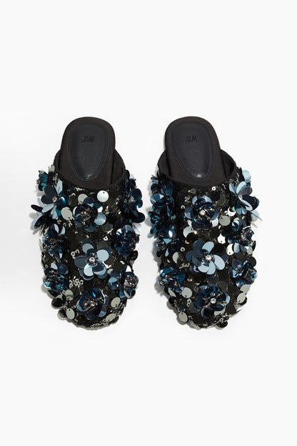 Sequined slippers
