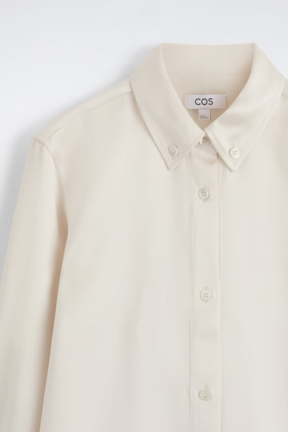 Button-Down Collar Satin Shirt