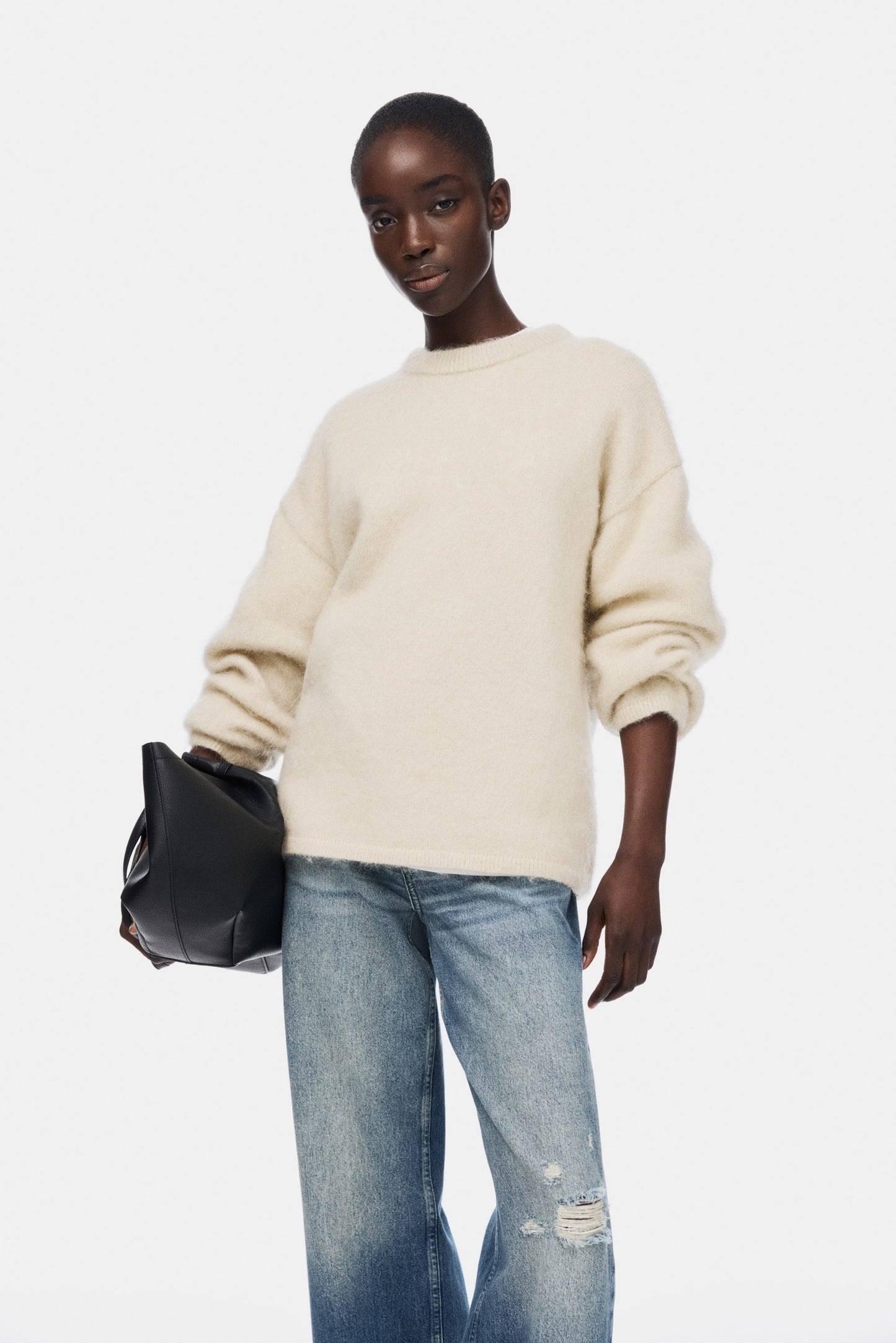 Oversized mohair-blend jumper