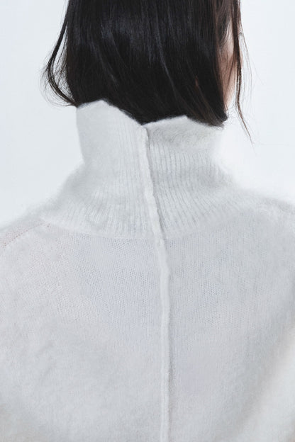 High-collar mohair-blend jumper