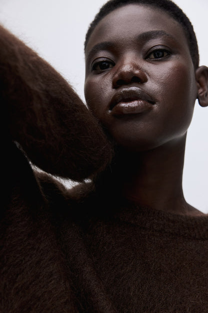 Oversized mohair-blend jumper