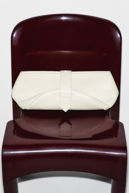 Belted Leather Clutch Bag