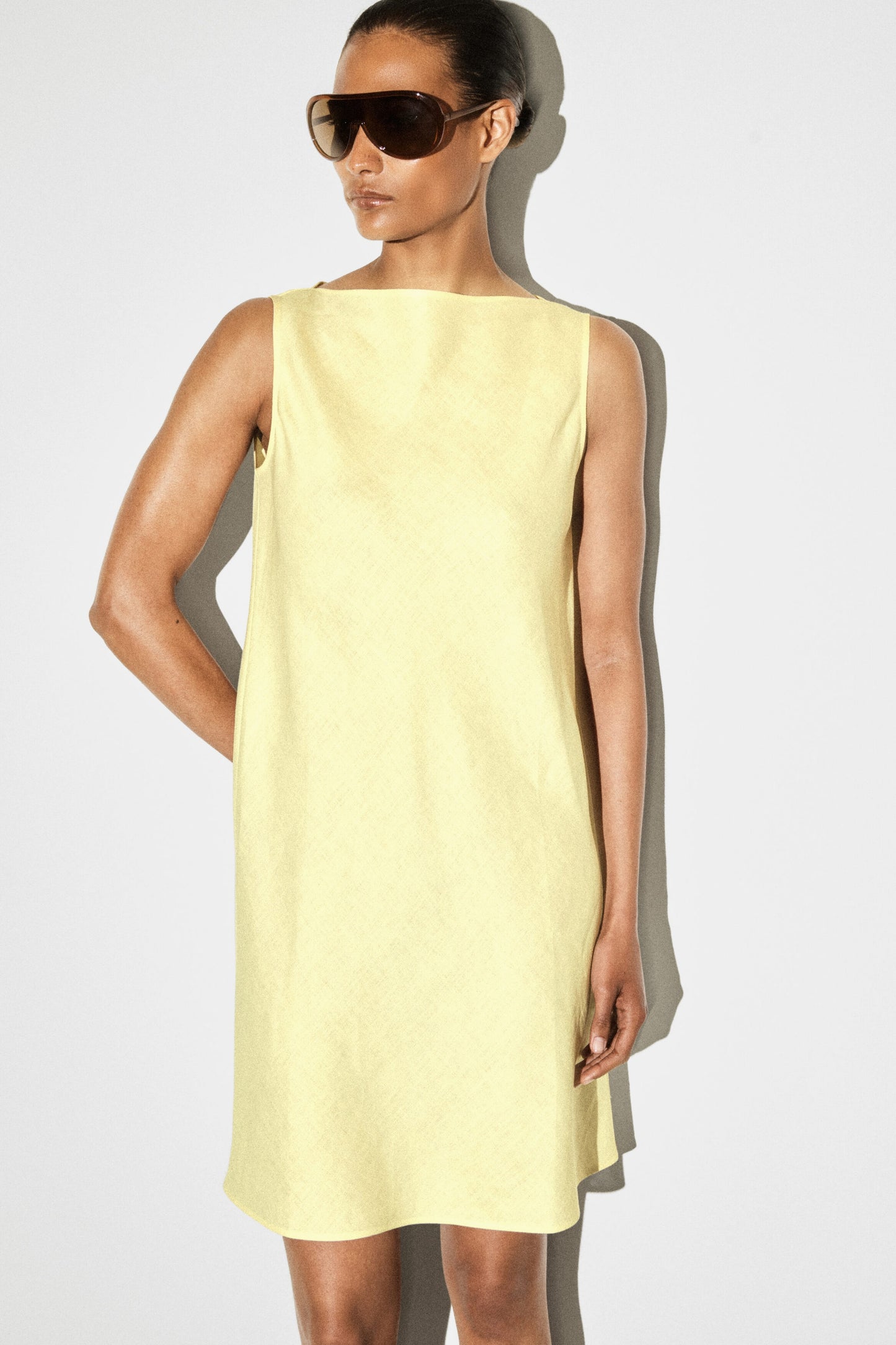 Tailored linen mini dress