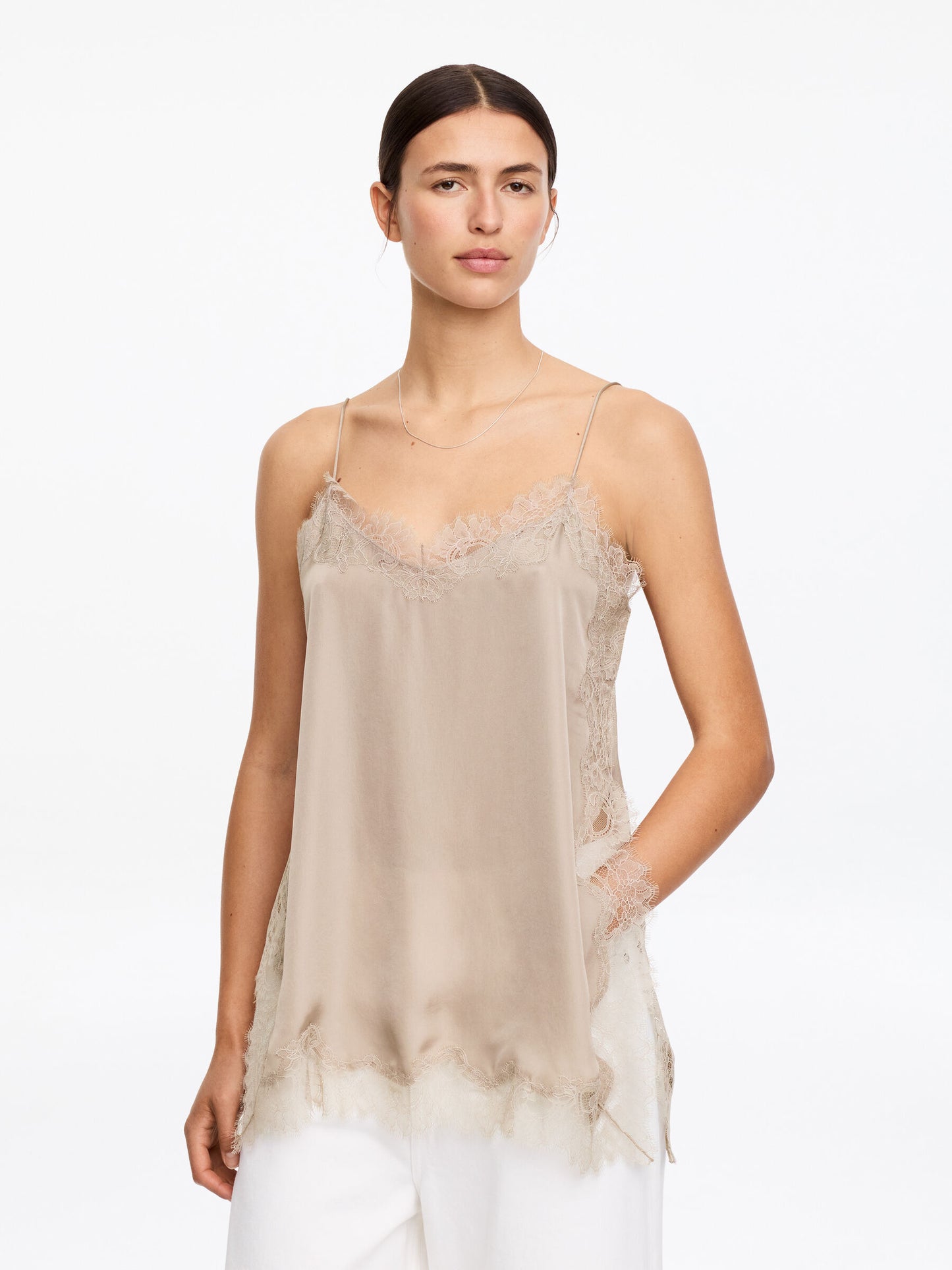 Lace-Detail Strap Top