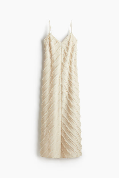 Fringe-trimmed strappy dress