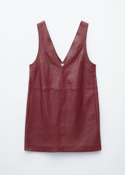 Raw-Edge Leather Dress