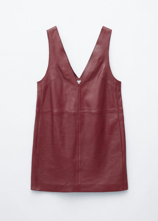 Raw-Edge Leather Dress