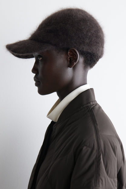 Brushed-Cashmere Baseball Cap