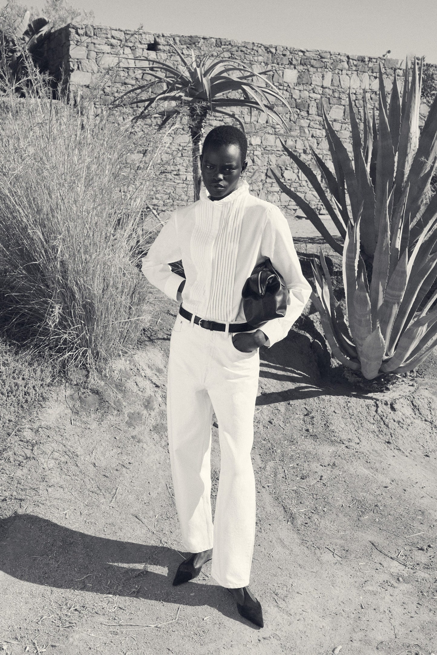 Pintucked Cotton Blouse