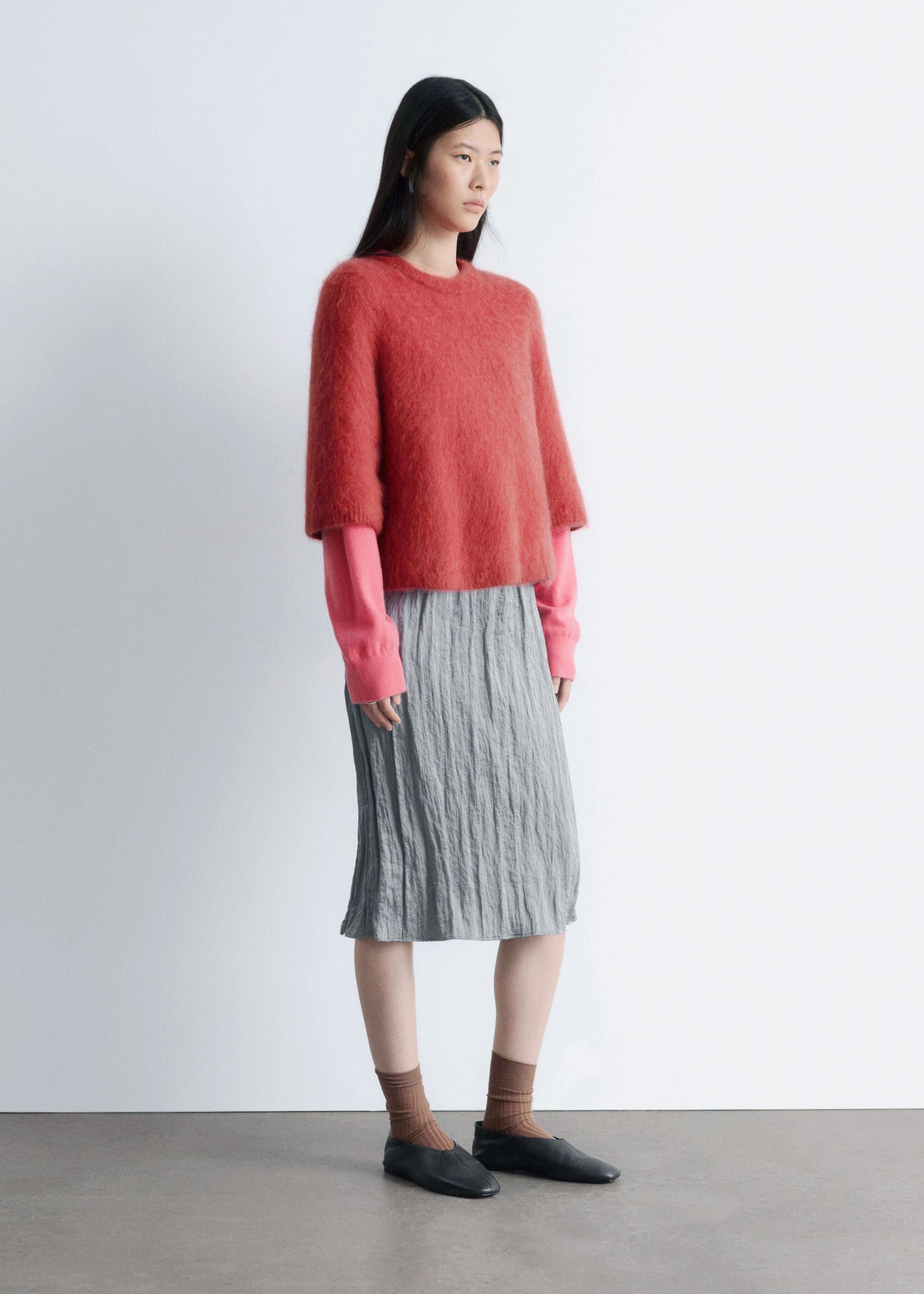 Knee-Length Crêpe Skirt