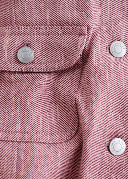 Contrast-Collar A-line Jacket