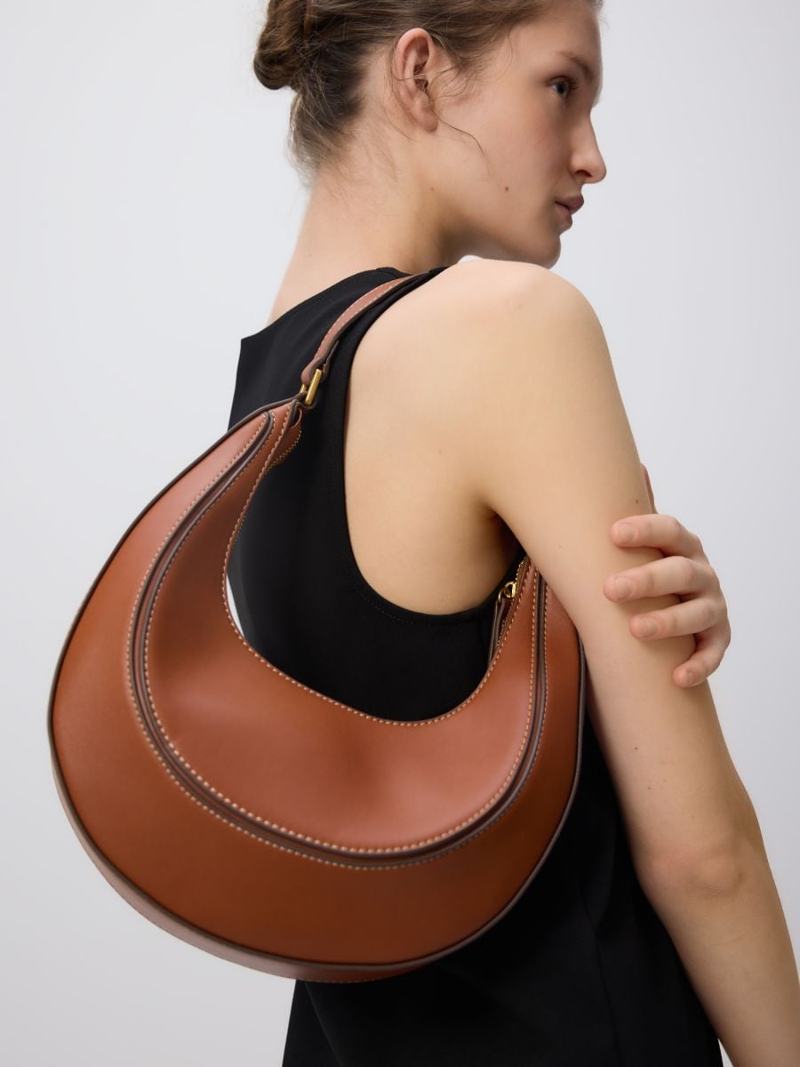 Hobo bag with stitching