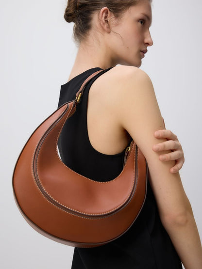 Hobo bag with stitching