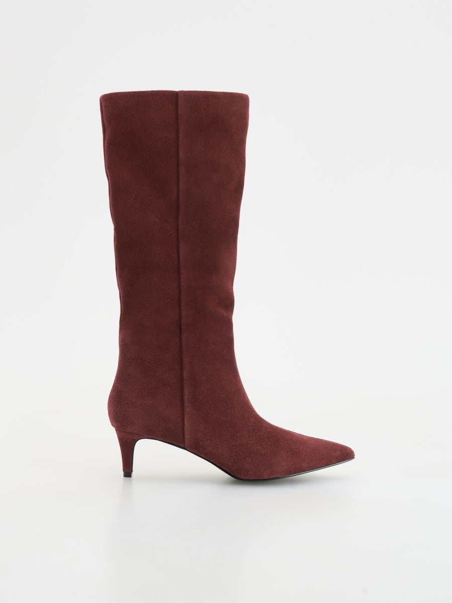 Suede heeled boots