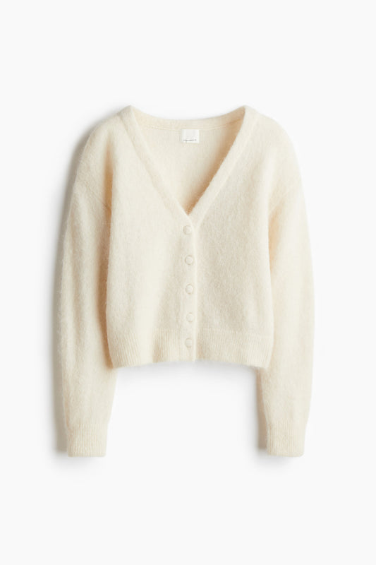 Alpaca-blend cardigan