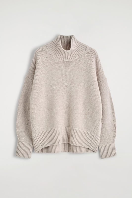 Chunky Funnel-Neck Wool Jumper