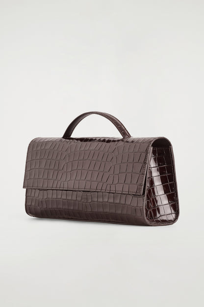 Gallery Clutch Bag - Croc-Effect Leather