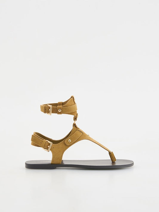 Suede sandals with straps