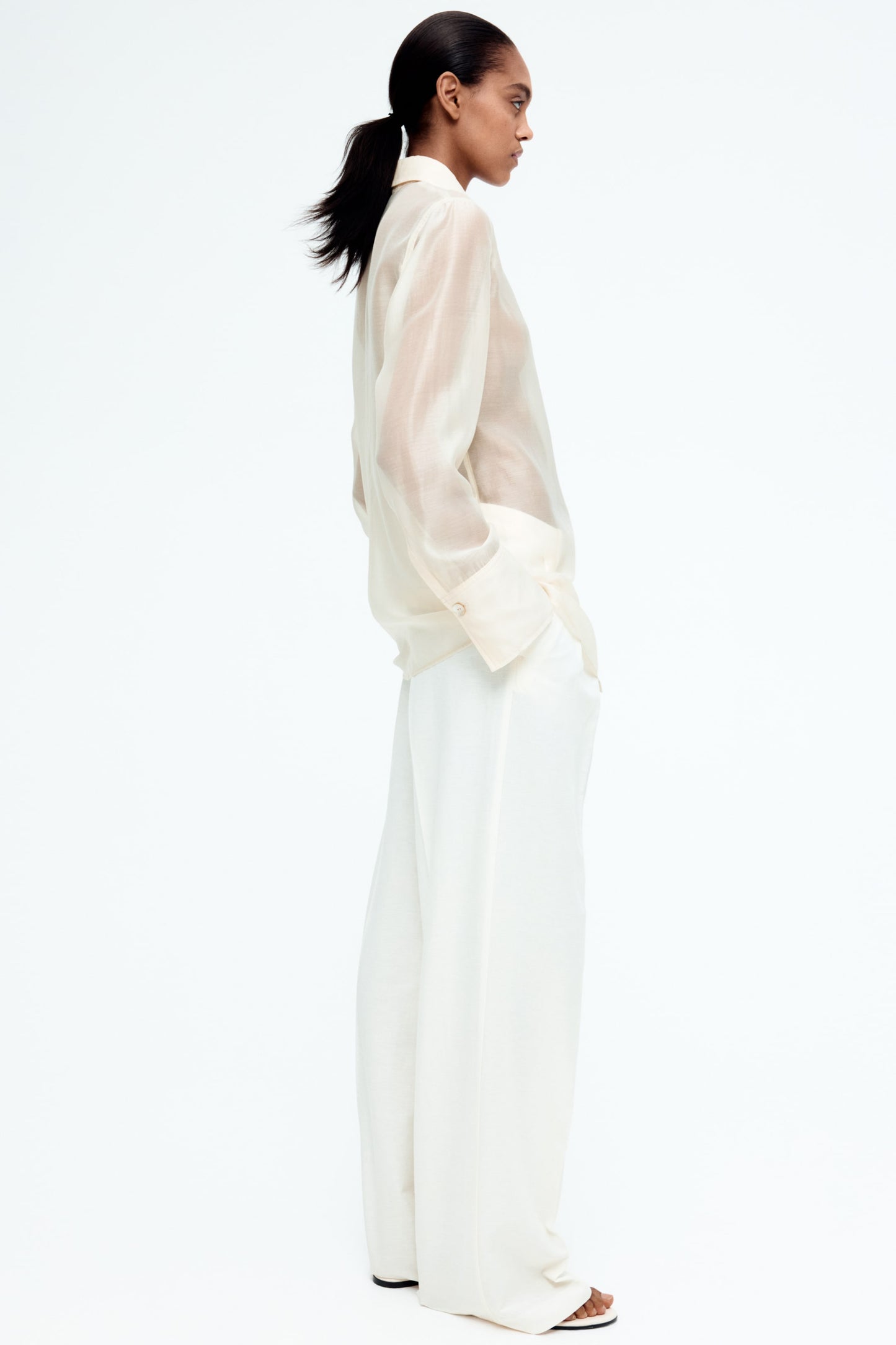 Waisted sheer shirt
