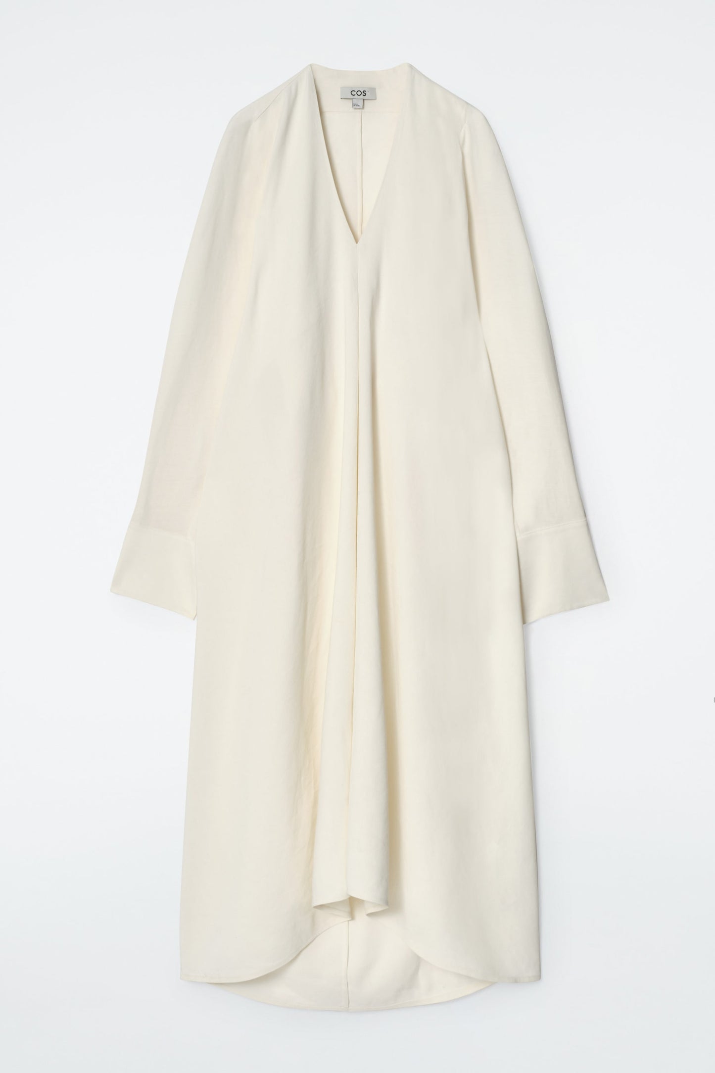 V-neck linen shirt dress