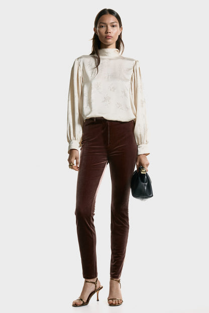 Oversized jacquard-weave blouse