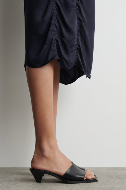 Leather Kitten-Heel Mules