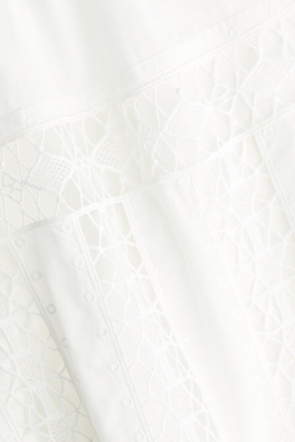 Lace-inset cotton dress