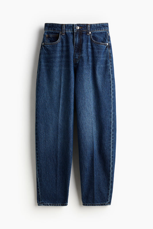 Crease-leg tapered jeans