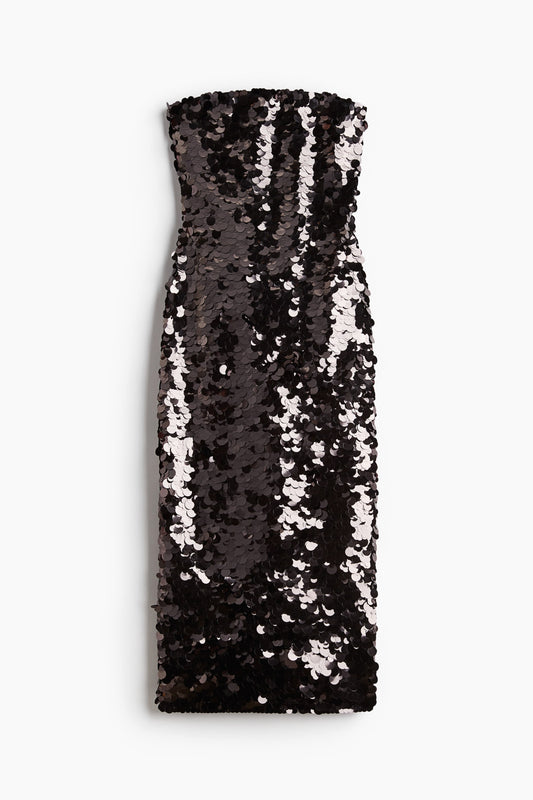 Sequined bandeau dress