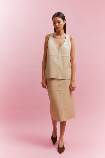 Leather pencil skirt