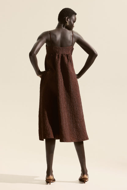 Jacquard-weave strappy dress