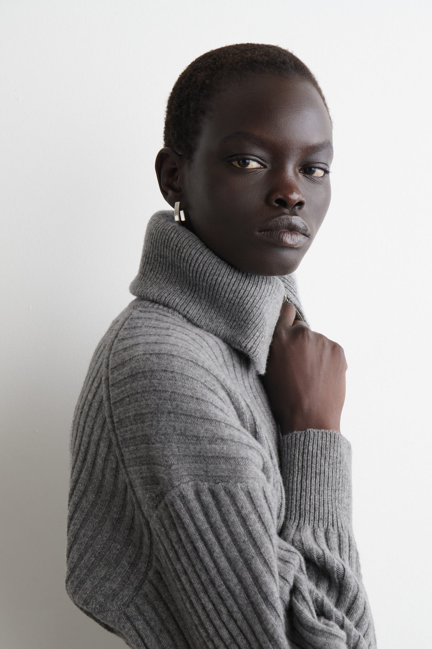 Ribbed merino wool jacket