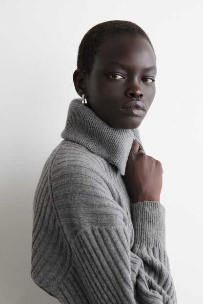 Ribbed merino wool jacket