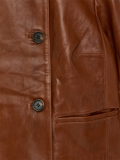 Double-Breasted Leather Jacket