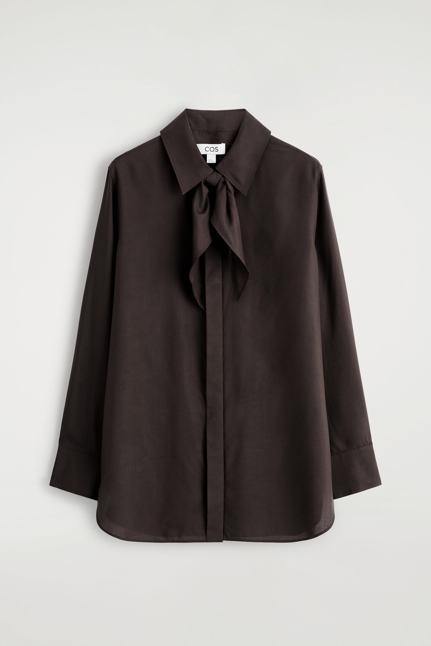 Scarf-Detail Silk Shirt