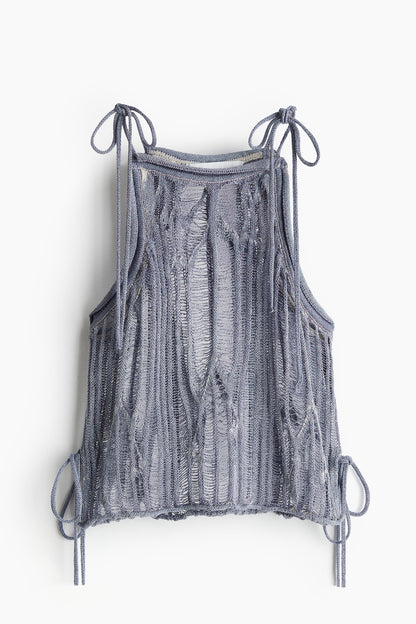Tie-strap knitted top