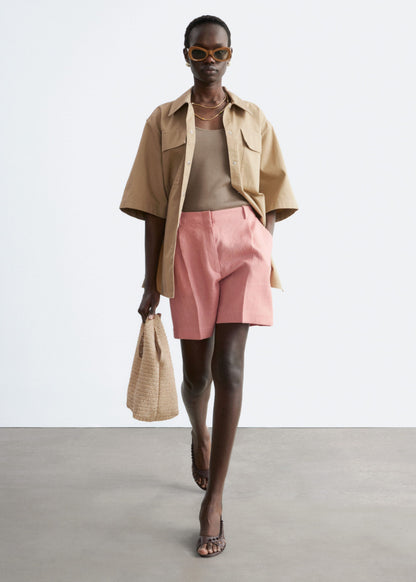 Tailored Linen Shorts