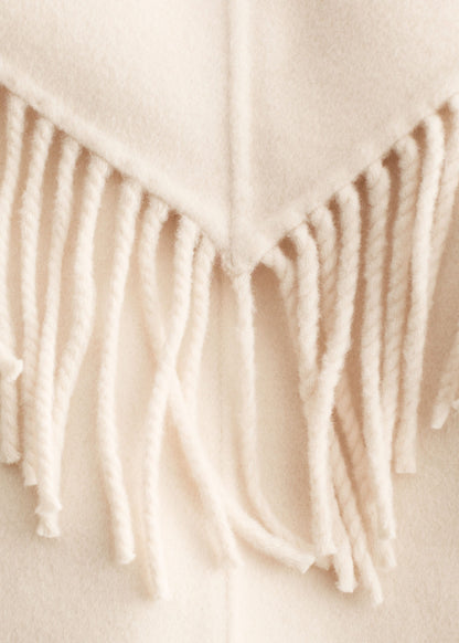 Fringed Shawl Wool Coat
